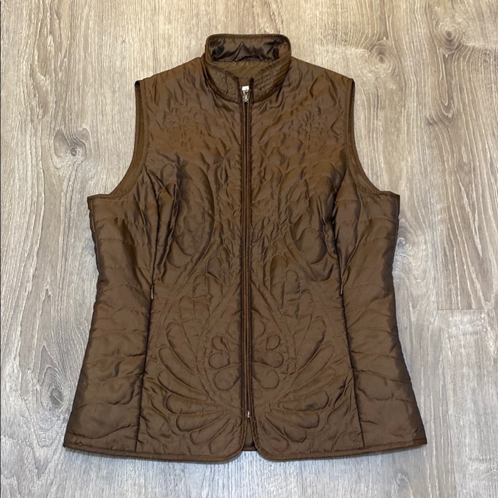 Coldwater Creek Brown Quilted Vest